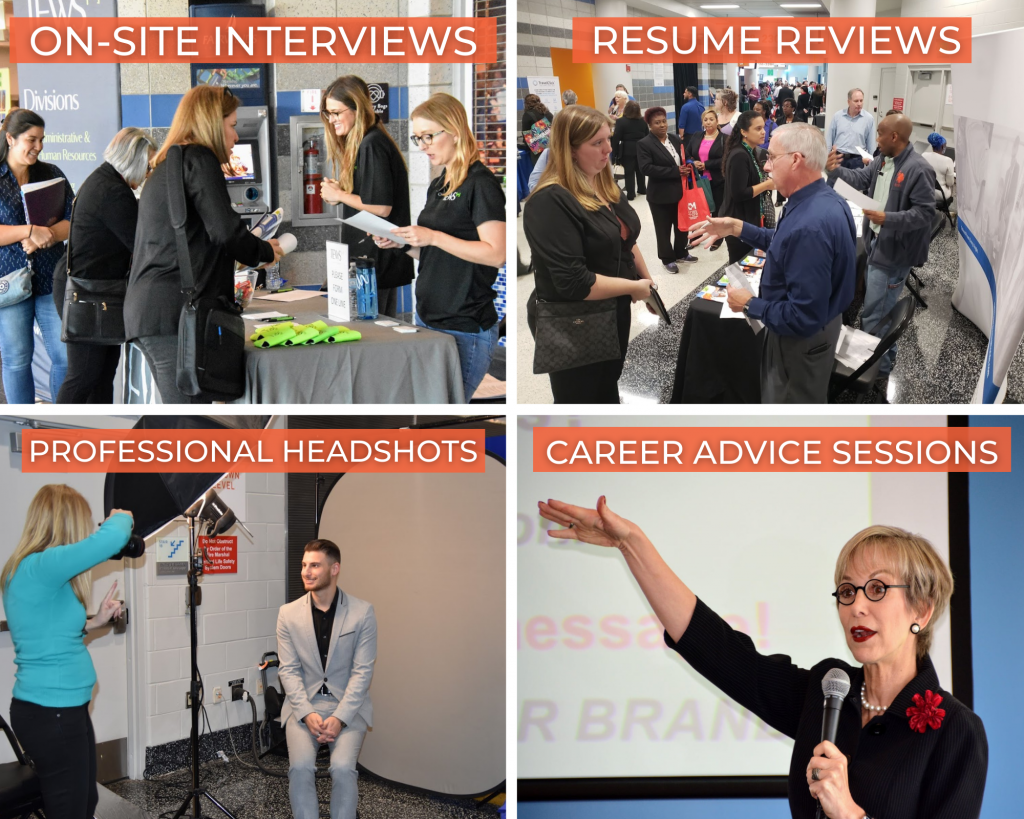 OrlandoJobs.com's HIre Day Orlando 2023 Benefits. Free Resume Review. Free Career Sessions, Free Professional Headshots & over 130 Employers. 